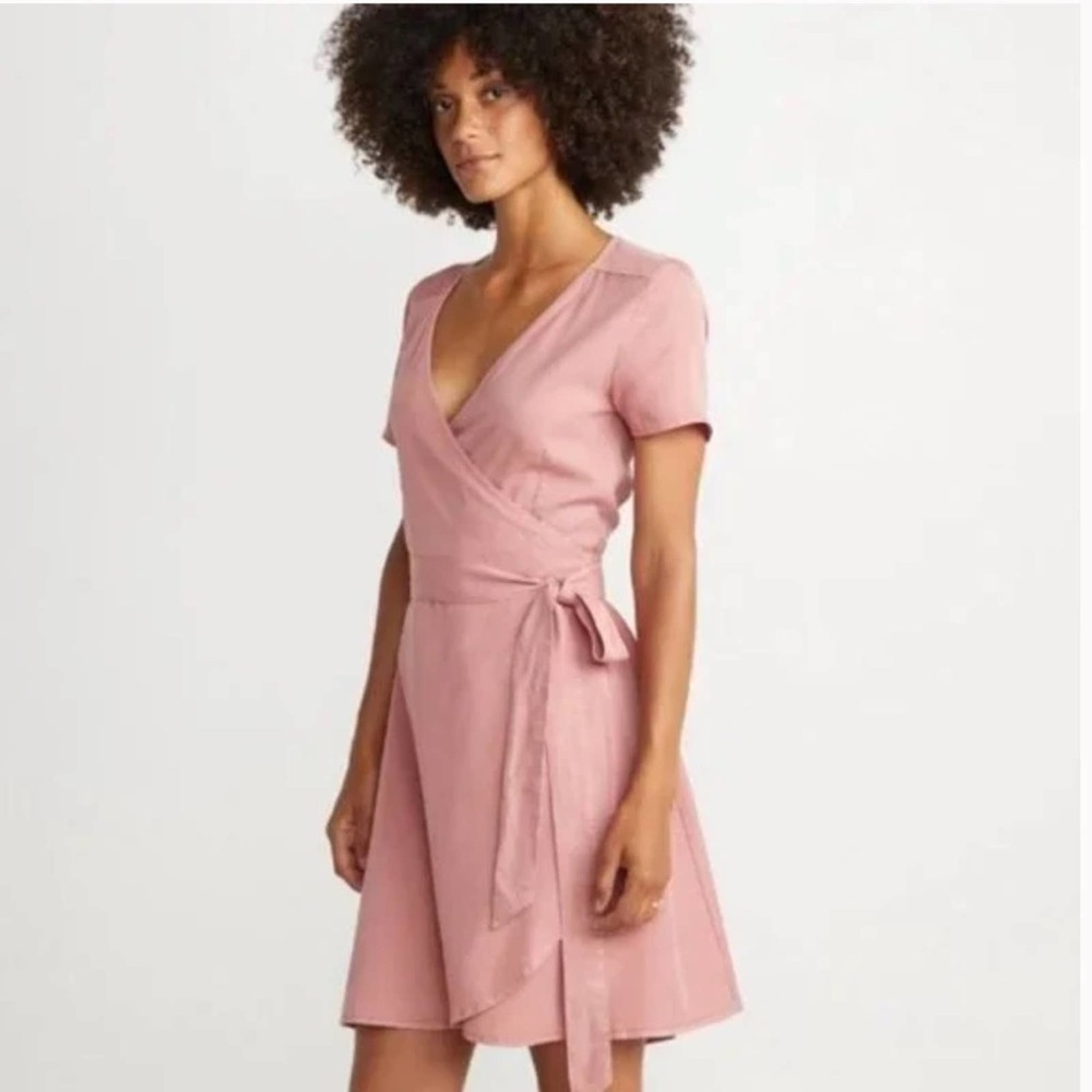 Marine Layer Frances Wrap Dress Pink Rose, Size M